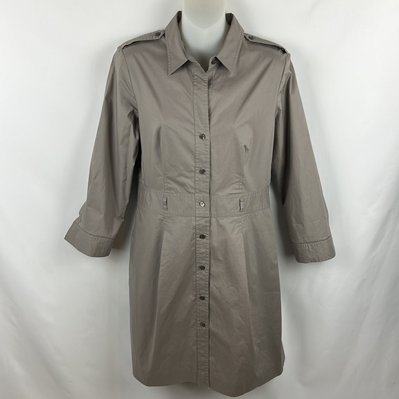 Theory Savita Gray Button-Down Shirt Dress Size 6 - Picture 4 of 13